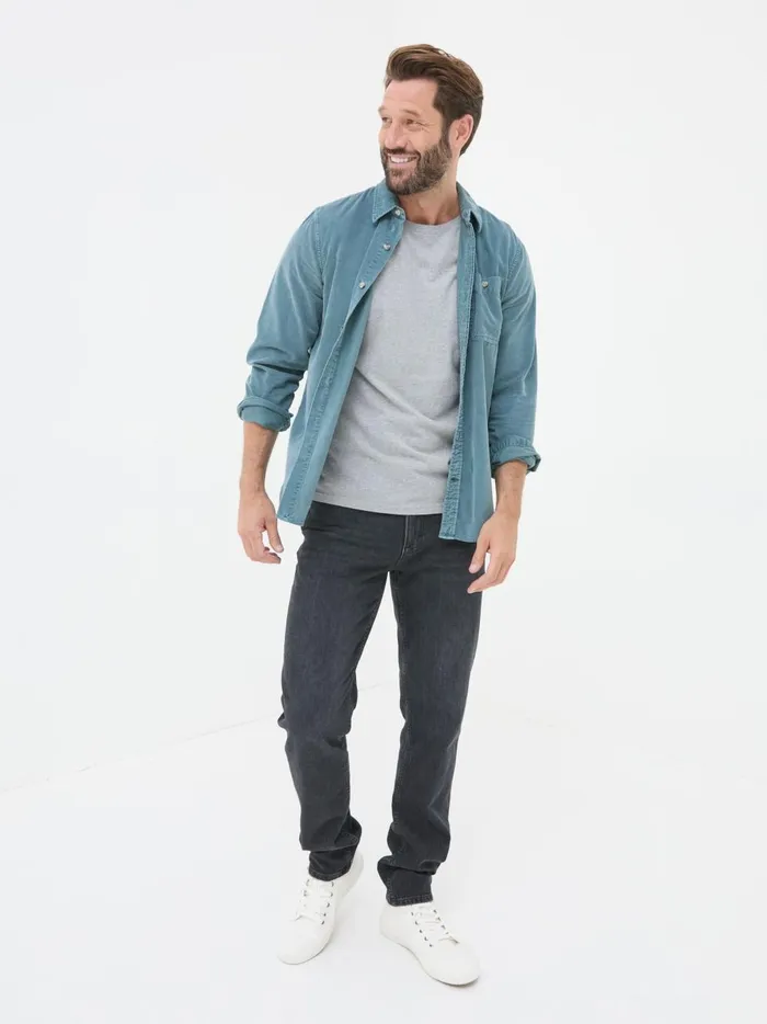 Men Jeans Fat Face Black Slim Fit Jeans