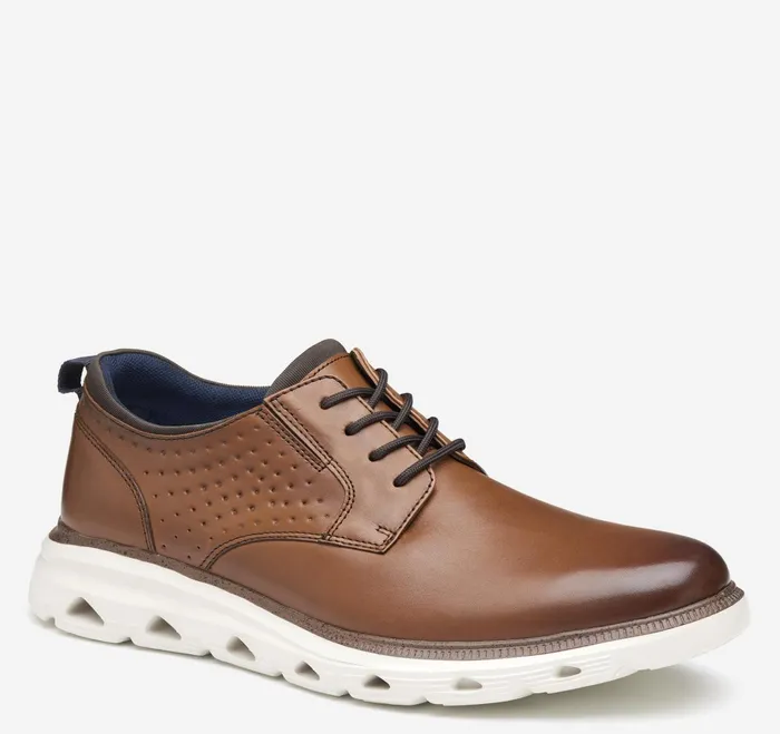 Men Jenkins Plain Toe Brown Leather JohnstonandMurphy LaceUps