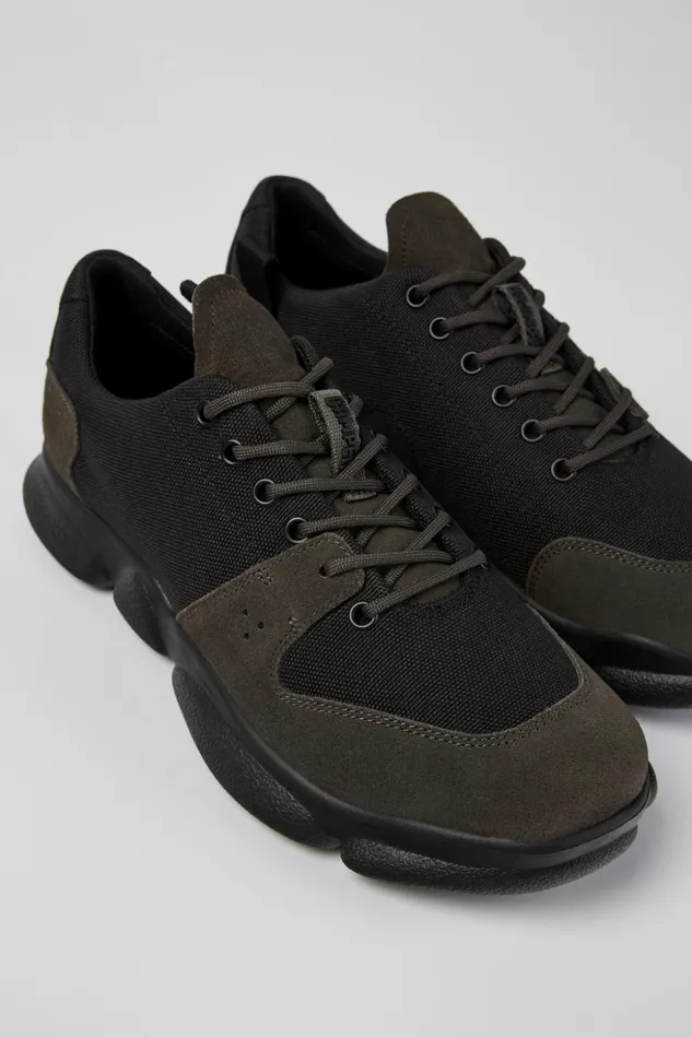 Men Karst Black Leather And Recycled PET Sneakers Camper Sneakers