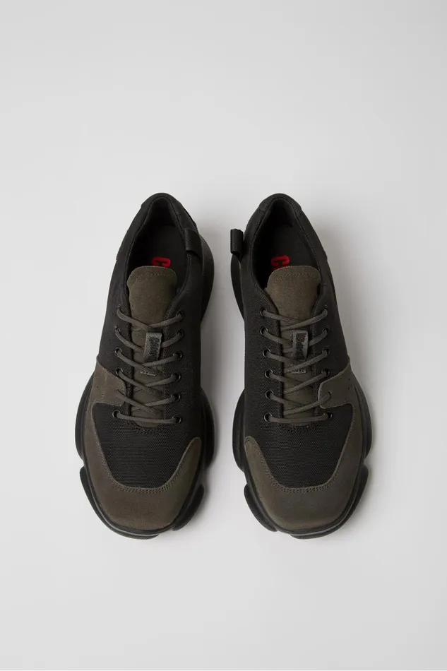 Men Karst Black Leather And Recycled PET Sneakers Camper Sneakers Men Karst Black Leather And Recycled PET Sneakers Camper Sneakers