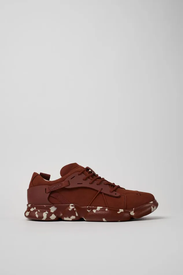 Men Karst Red Nubuck And Textile Sneakers Camper Sneakers