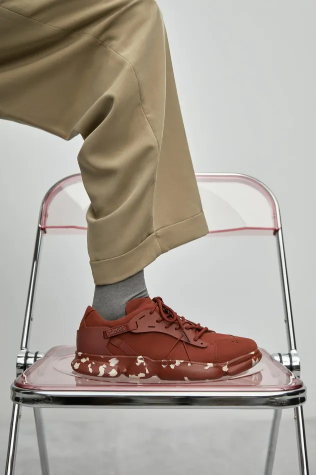 Men Karst Red Nubuck And Textile Sneakers Camper Sneakers Men Karst Red Nubuck And Textile Sneakers Camper Sneakers