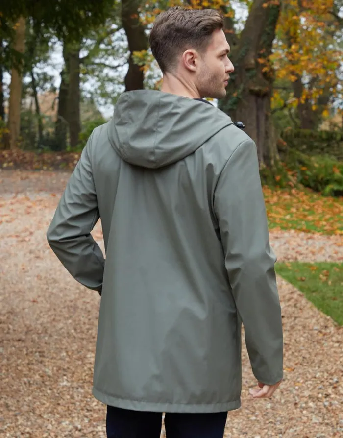 Men Khaki Microfleece Lined Longline Hooded Raincoat Threadbare Coats Men Khaki Microfleece Lined Longline Hooded Raincoat Threadbare Coats