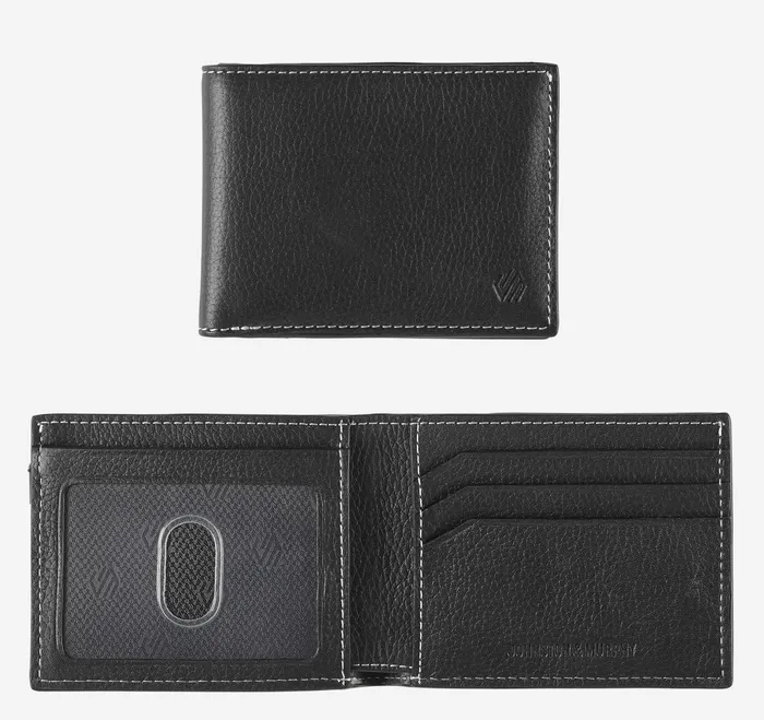 Men Kingston Billfold Wallet Black Pebbled JohnstonandMurphy Wallets