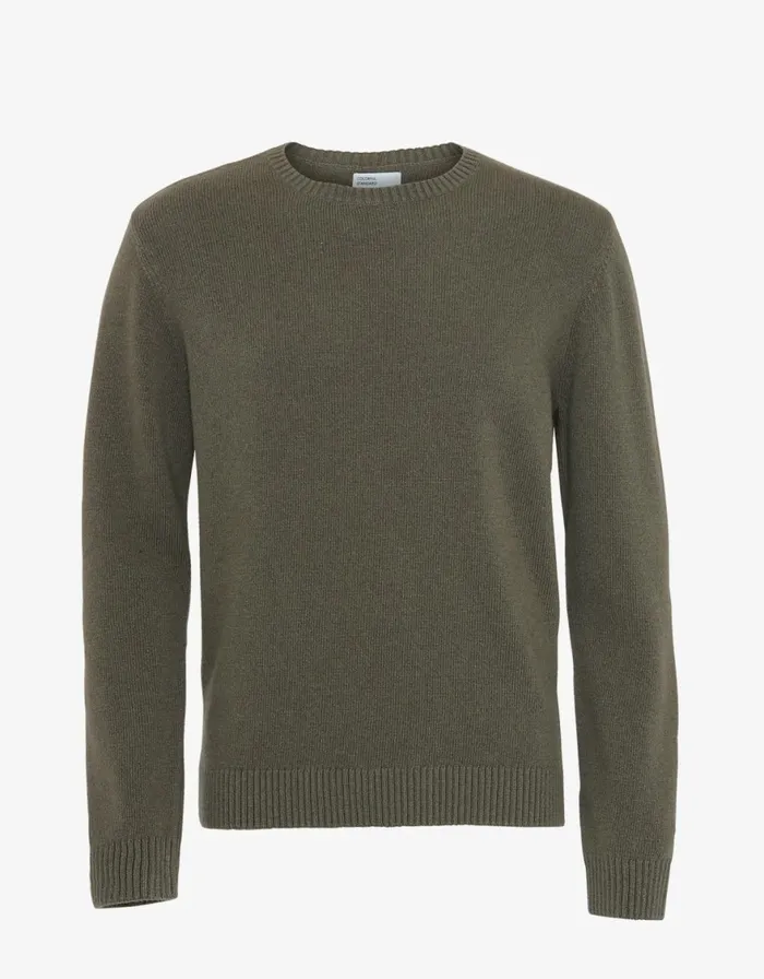 Men Knit Sweaters Colorful Standard Classic Merino Wool Crew Dusty Olive