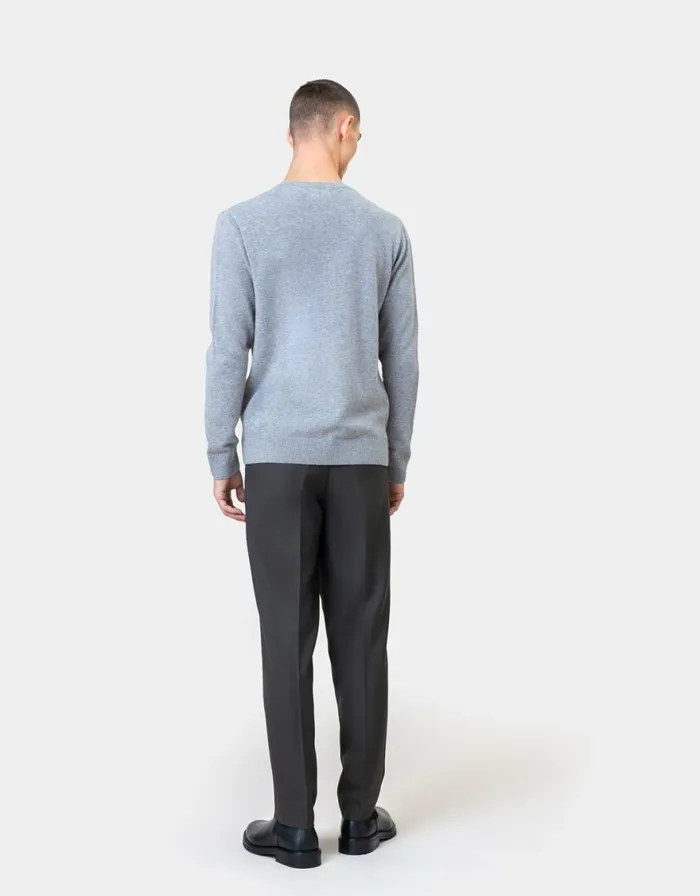 Men Knit Sweaters Colorful Standard Light Merino Wool Crew Deep Black