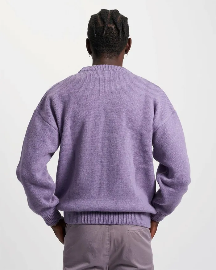 Men Knit Sweaters Colorful Standard Oversized Merino Wool Crew Polar Blue