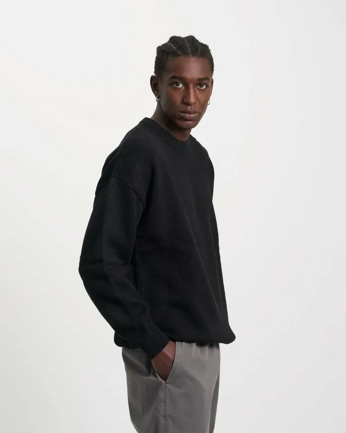 Men Knit Sweaters Colorful Standard Oversized Merino Wool Crew Soft Lavender