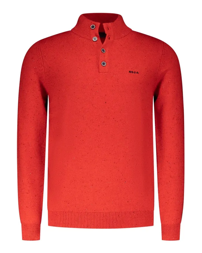 Men Knitwear NZA New Zealand Auckland Red Sweater With Buttons 8211 Reef Red Men Knitwear NZA New Zealand Auckland Red Sweater With Buttons 8211 Reef Red