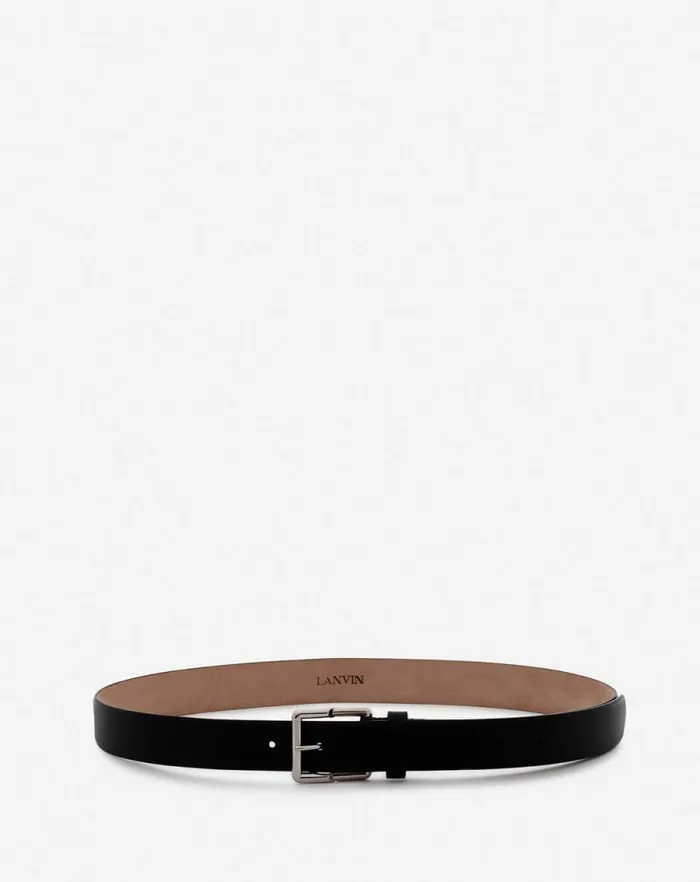 Men Lanvin Belts Haute Sequence Leather Belt Black