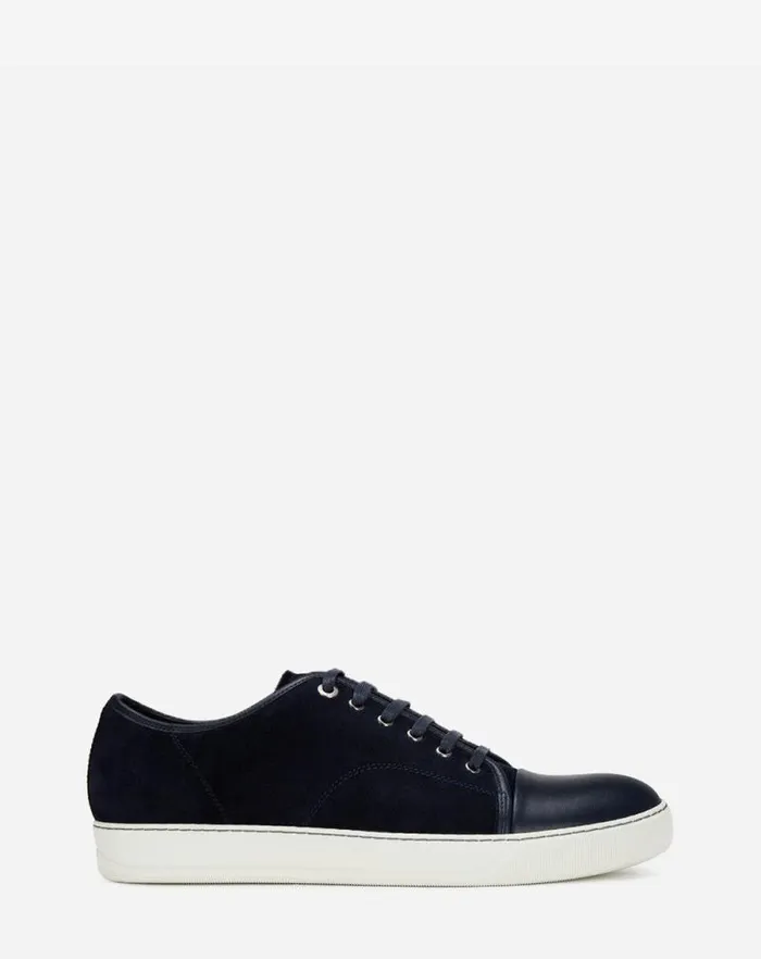 Men Lanvin DBB1 Dbb1 Leather And Suede Sneakers Navy Blue