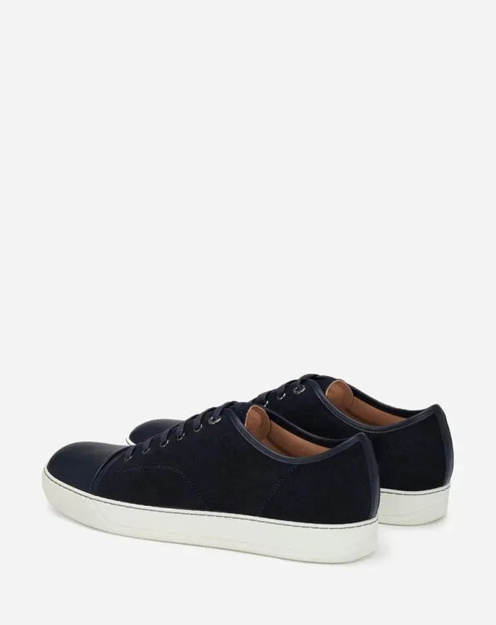 Men Lanvin DBB1 Dbb1 Leather And Suede Sneakers Navy Blue Men Lanvin DBB1 Dbb1 Leather And Suede Sneakers Navy Blue