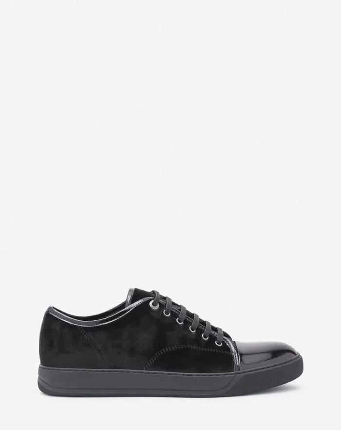Men Lanvin DBB1 Dbb1 Sneakers In Velvet And Patent Leather Blackblack