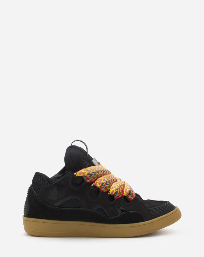 Men Lanvin Sneakers Leather Curb Sneakers Black