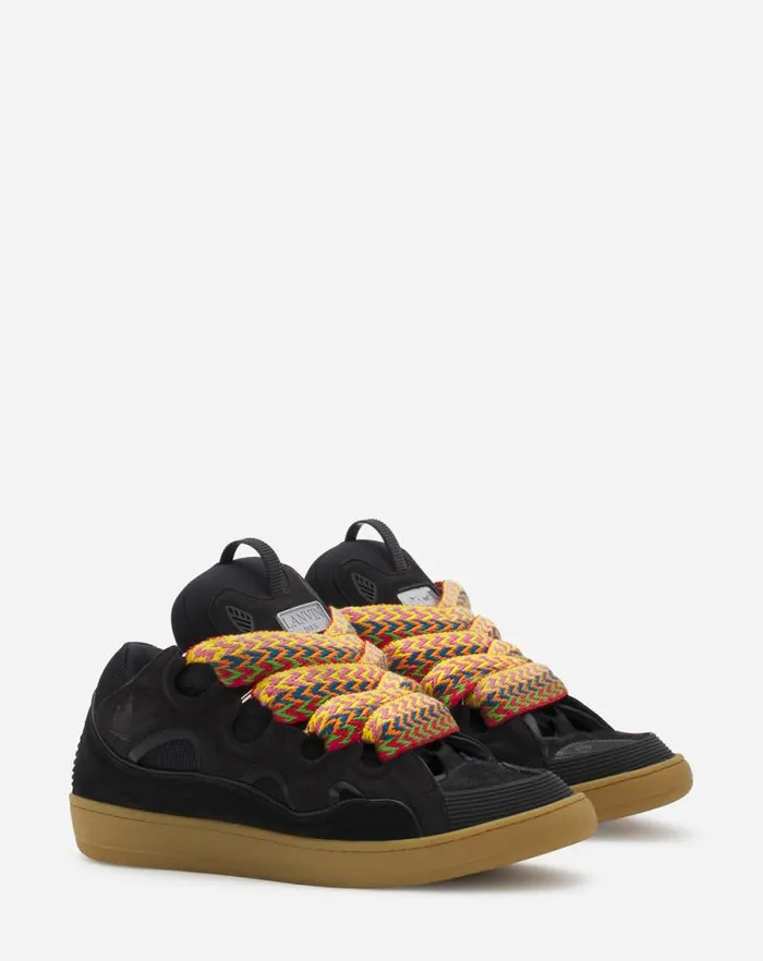 Men Lanvin Sneakers Leather Curb Sneakers Black Men Lanvin Sneakers Leather Curb Sneakers Black