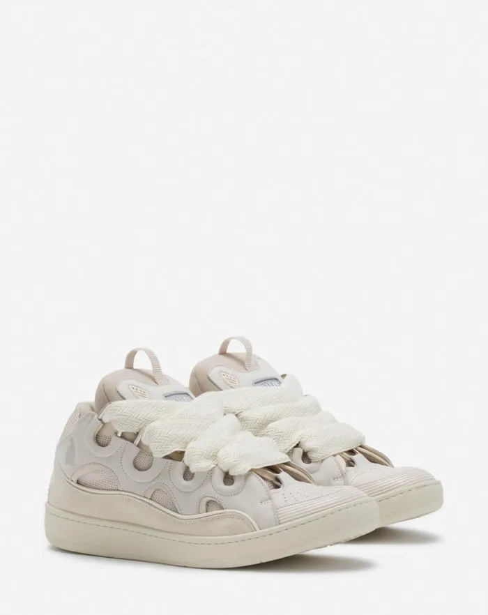 Men Lanvin Sneakers Leather Curb Sneakers Peach Men Lanvin Sneakers Leather Curb Sneakers Peach