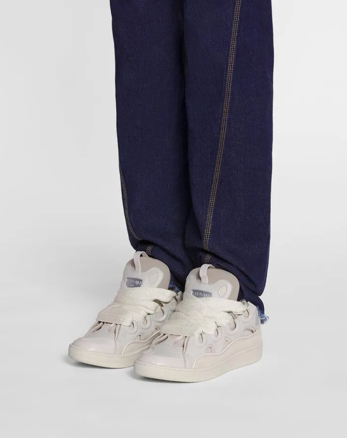 Men Lanvin Sneakers Leather Curb Sneakers Peach Men Lanvin Sneakers Leather Curb Sneakers Peach