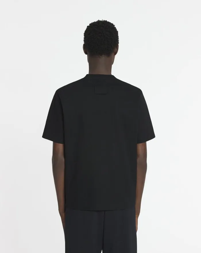 Men Lanvin Tshirts and Polos Logo Denim Tshirt Black Men Lanvin Tshirts and Polos Logo Denim Tshirt Black