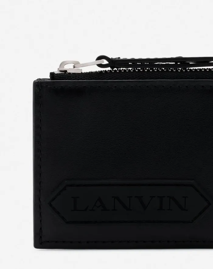Men Lanvin Wallets and Small Leather Goods Lanvin Signature Leather Cardholder Black Men Lanvin Wallets and Small Leather Goods Lanvin Signature Leather Cardholder Black