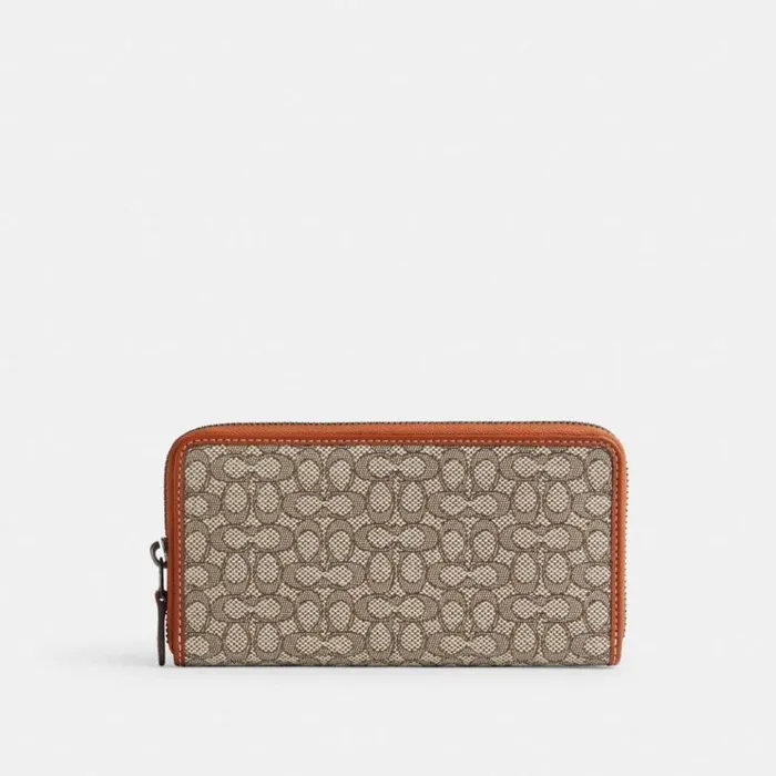 Men Large Wallets Coach Accordion Wallet In Micro Signature Jacquard Cocoaburnished Amber Men Large Wallets Coach Accordion Wallet In Micro Signature Jacquard Cocoaburnished Amber