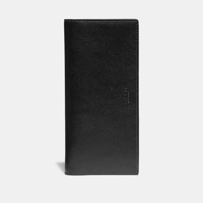 Men Large Wallets Coach Breast Pocket Wallet Black