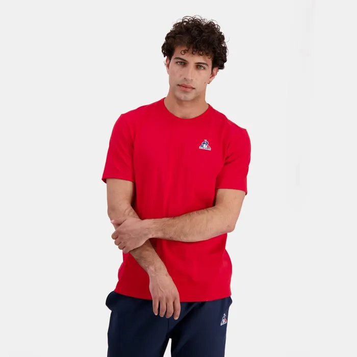 Men Le Coq Sportif Tshirts And Tops Essentiels Tshirt Homme Pur Rouge
