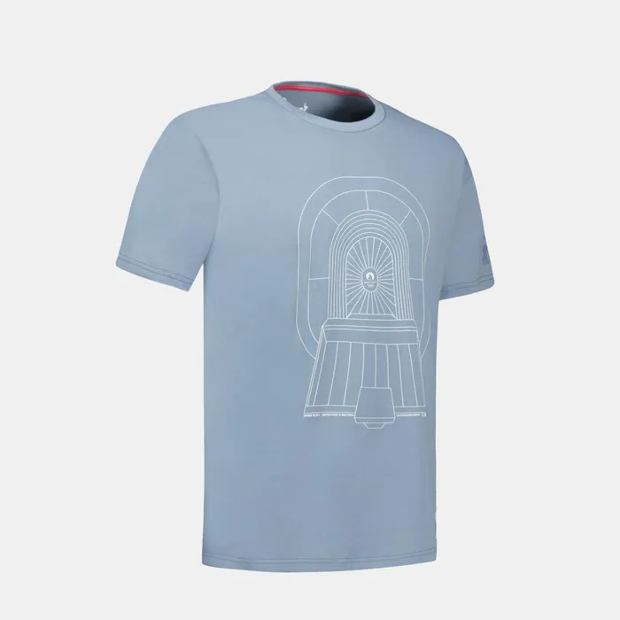 Men Le Coq Sportif Tshirts And Tops Paris 2024 Capsule Tshirt SaintDenis Faded Denim