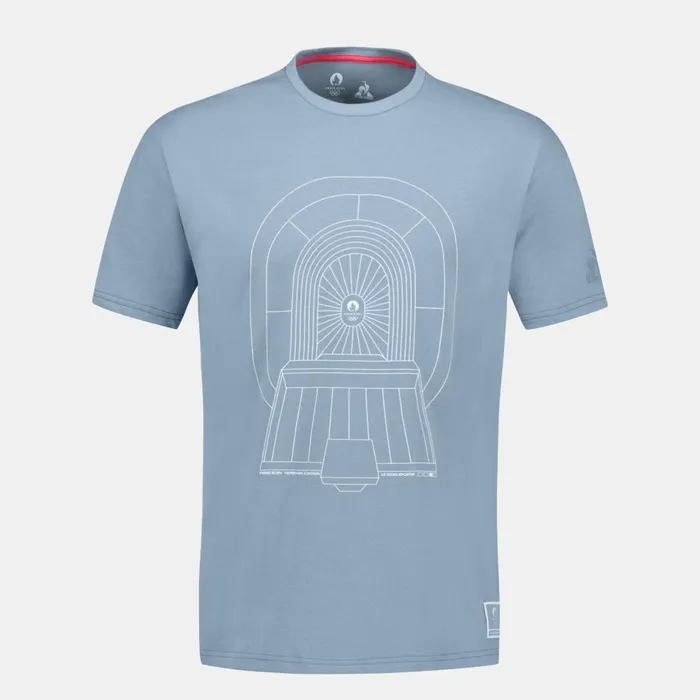 Men Le Coq Sportif Tshirts And Tops Paris 2024 Capsule Tshirt SaintDenis Faded Denim