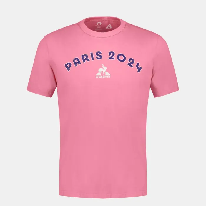 Men Le Coq Sportif Tshirts And Tops Paris 2024 TShirt Pink Carnation