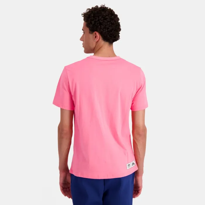Men Le Coq Sportif Tshirts And Tops Paris 2024 TShirt Pink Carnation