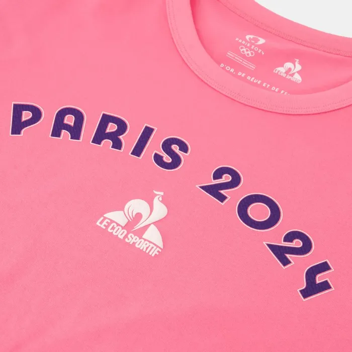 Men Le Coq Sportif Tshirts And Tops Paris 2024 TShirt Pink Carnation