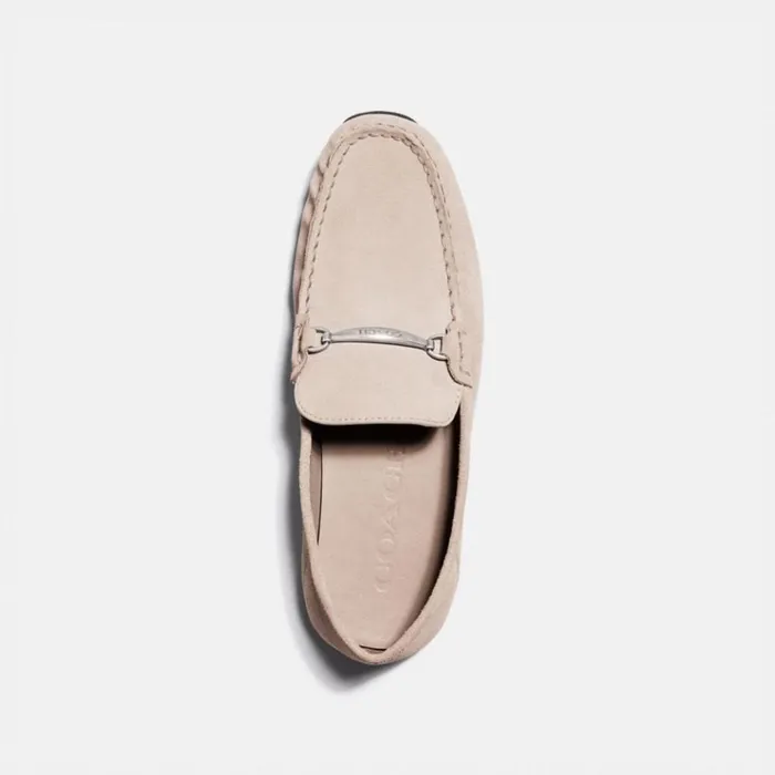 Men Loafers and Drivers Coach Collapsible Heel Driver Oat
