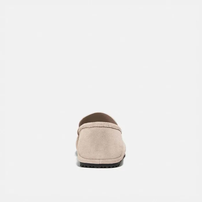 Men Loafers and Drivers Coach Collapsible Heel Driver Oat