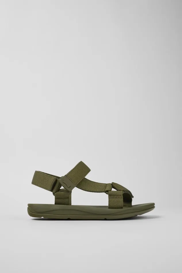Men Match Green Textile Sandal Camper Non Leather Shoes Men Match Green Textile Sandal Camper Non Leather Shoes