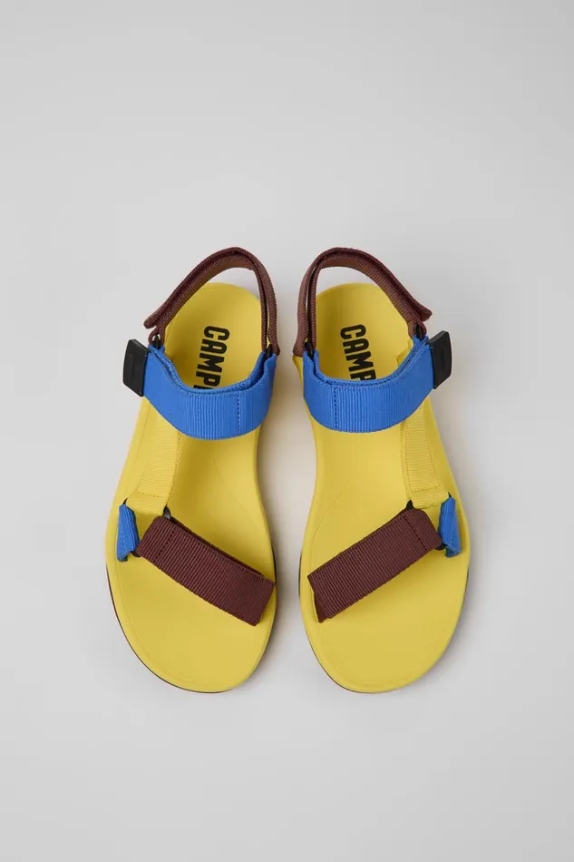 Men Match Yellow Blue And Burgundy Sandals Camper Non Leather Shoes Men Match Yellow Blue And Burgundy Sandals Camper Non Leather Shoes