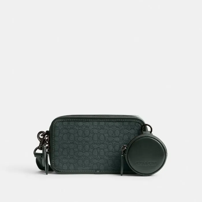 Men Messenger and Crossbody Coach Charter Slim Crossbody In Micro Signature Jacquard Amazon Green Men Messenger and Crossbody Coach Charter Slim Crossbody In Micro Signature Jacquard Amazon Green