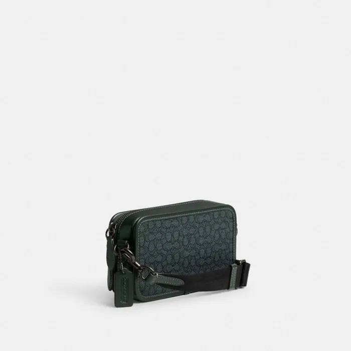 Men Messenger and Crossbody Coach Charter Slim Crossbody In Micro Signature Jacquard Amazon Green Men Messenger and Crossbody Coach Charter Slim Crossbody In Micro Signature Jacquard Amazon Green
