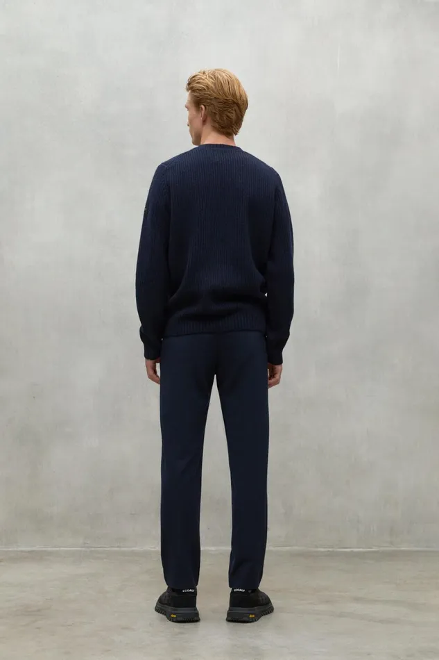 Men Navy Blue Boj Sweater Ecoalf Knitwear