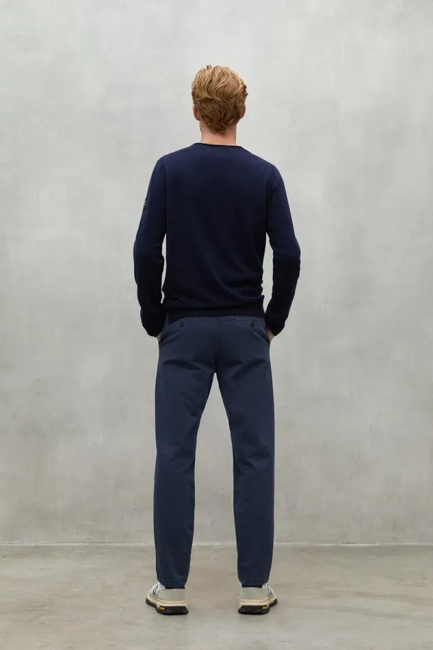 Men Navy Blue Ethic Trousers Ecoalf Trousers