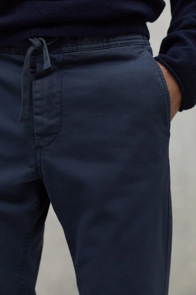 Men Navy Blue Ethic Trousers Ecoalf Trousers