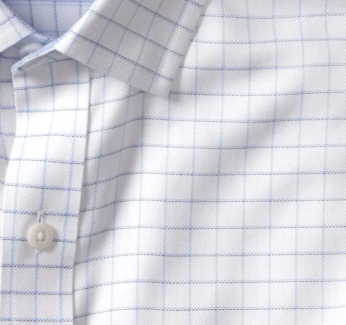 Men NonIron Dress Shirt White Windowpane JohnstonandMurphy Shirts Men NonIron Dress Shirt White Windowpane JohnstonandMurphy Shirts