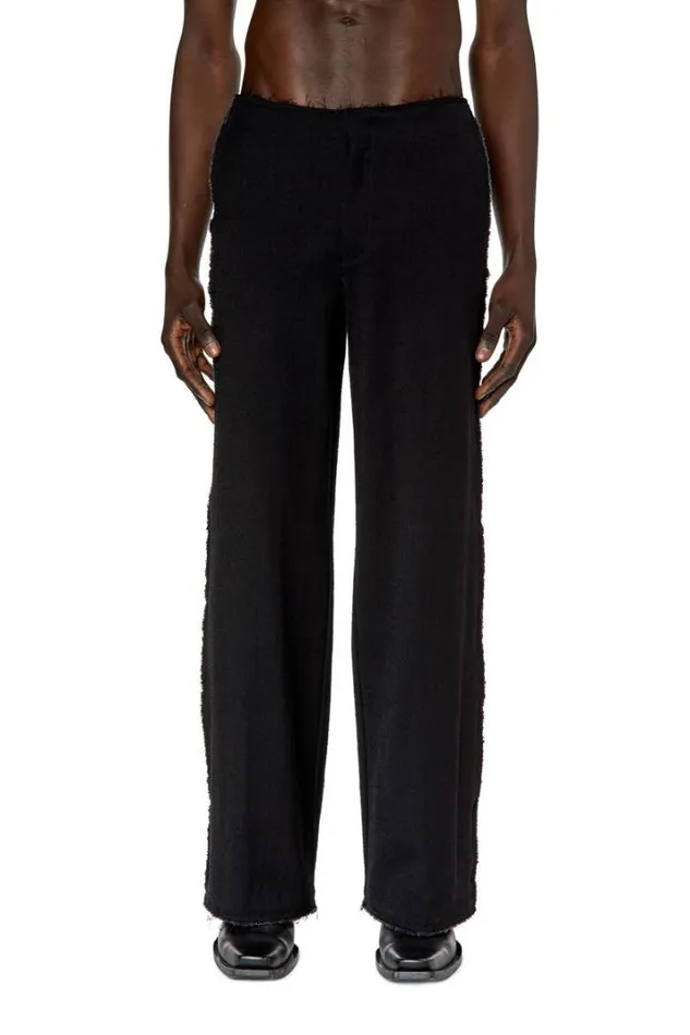 Men PPromFringes Black Diesel Trousers And Shorts Men PPromFringes Black Diesel Trousers And Shorts