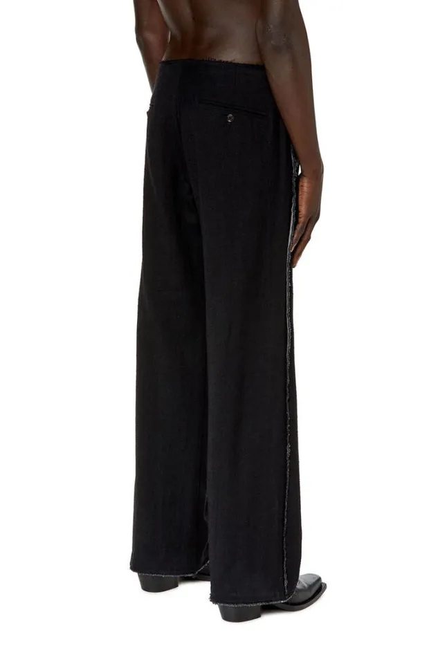 Men PPromFringes Black Diesel Trousers And Shorts Men PPromFringes Black Diesel Trousers And Shorts