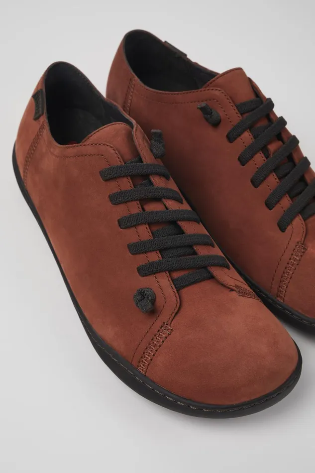 Men Peu Burgundy Nubuck Shoes Camper Casual Shoes
