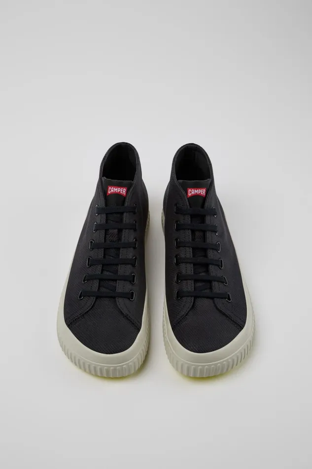 Men Peu Roda Black Recycled Cotton Sneakers Camper Ankle Boots Men Peu Roda Black Recycled Cotton Sneakers Camper Ankle Boots