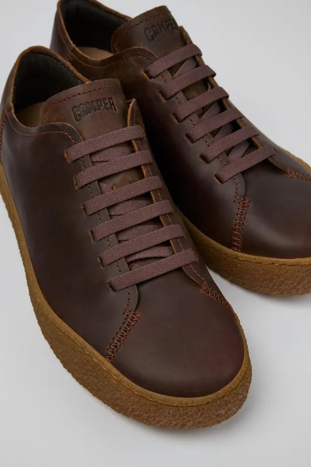 Men Peu Terreno Brown Nubuck Shoes Camper Sneakers