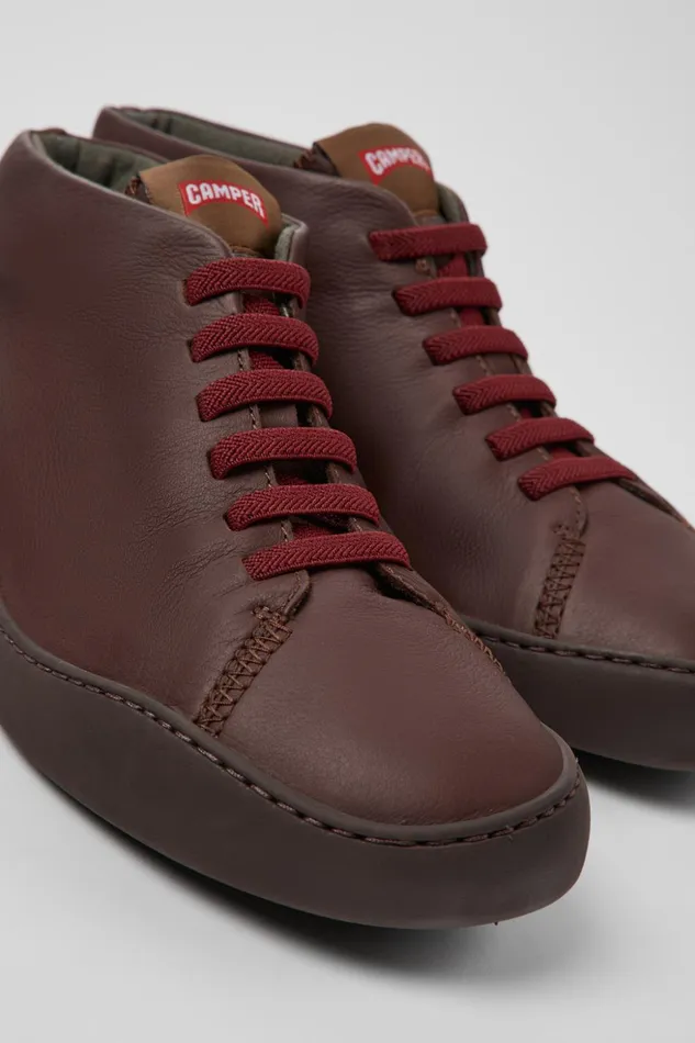 Men Peu Touring Brown Leather Sneakers Camper Ankle Boots