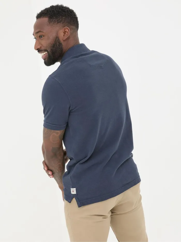 Men Polo Shirts Fat Face Blue Pique Polo Shirt