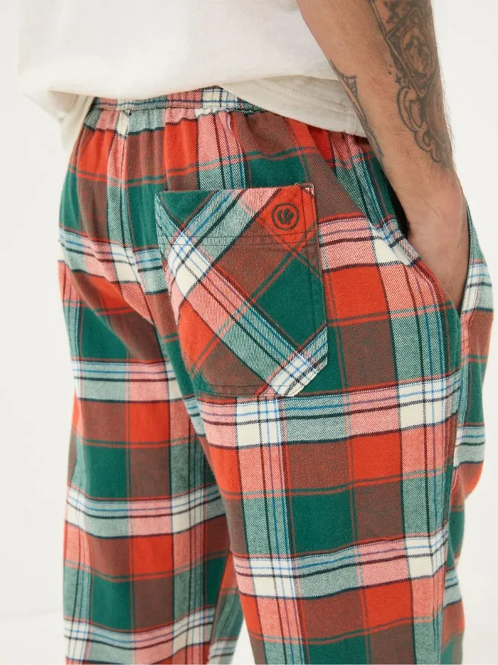 Men Pyjamas and Nightwear Fat Face Helmsley Orange Check Pyjama Bottoms