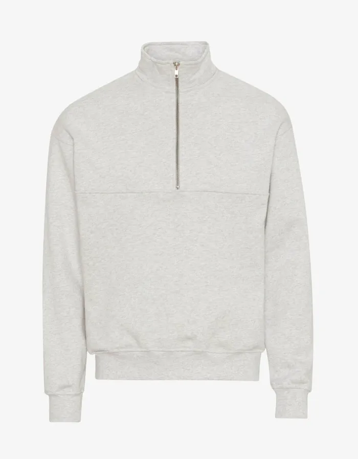 Men Quarter Zips Colorful Standard Organic Quarter Zip Snow Melange